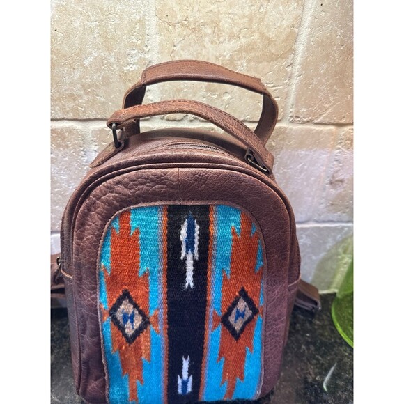 American Darling Leather Saddle Blanket Backpack NWOT main image 6